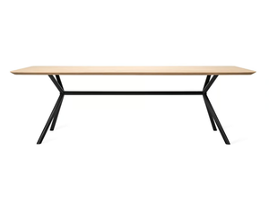 ELIAS - Rectangular oak dining table and steel base _ Vincent Sheppard